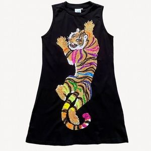 Queen Of Sparkles Climbing Tiger Tank Dress ✨ Size Medium